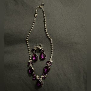 Purple Jewelry set earrings and necklace